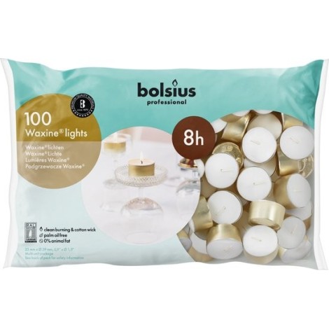 Bolsius waxinelichten 8 uur (100 stuks)